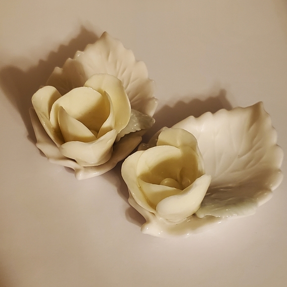 Ardalt Lenwile Fine China Rose Candle Holders - Picture 1 of 16